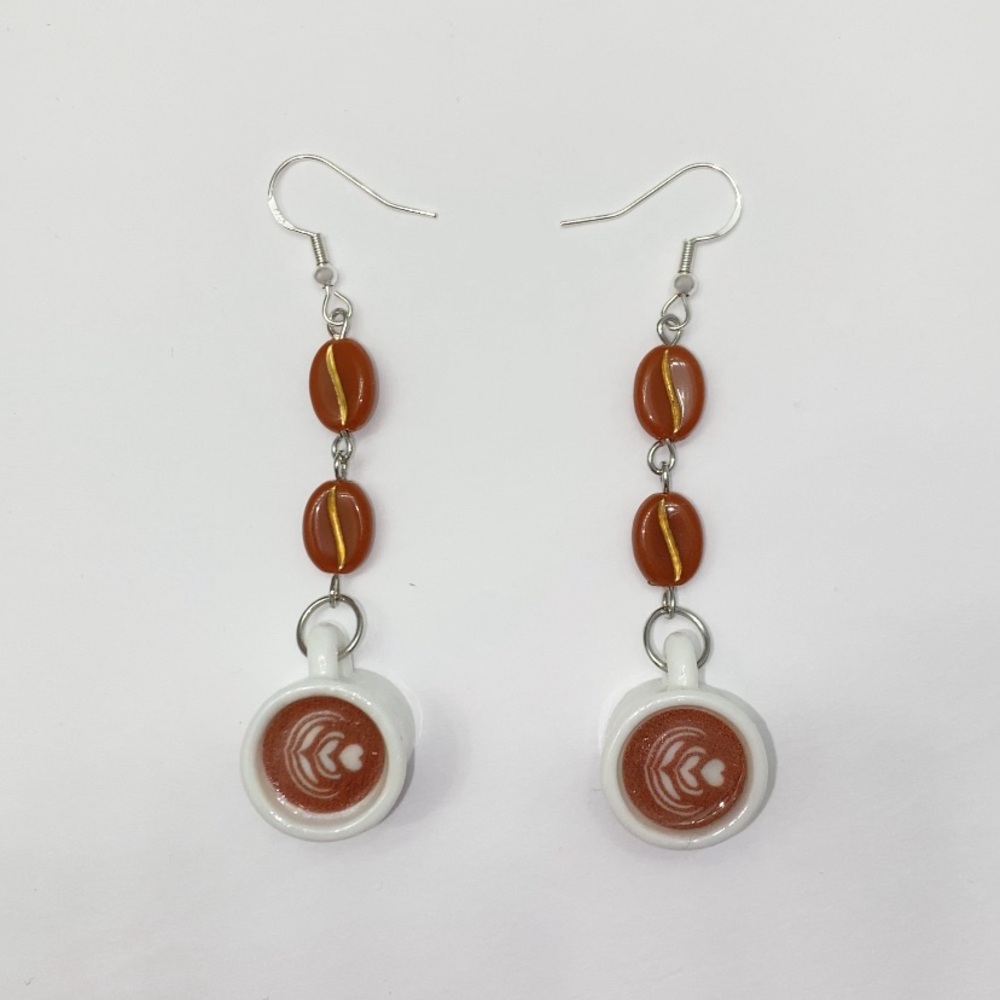 Coffee Bean & Coffee Cup Earrings | Cute Barista Jewelry